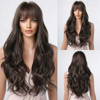 Peluca Sintética GEMMA Larga Ombre Marrón Vino Rojo Con Franja Rizado Resistente a Altas Temperaturas Pelo Falso Natural Para Mujeres Cosplay 26+ Pulgadas Densidad 130% Capa Promedio - details 17