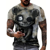 Camiseta De Verano Para Hombre Estampado Animal Divertido Camiseta De Cuello Redondo Estilo Hip Hop Ropa Casual Trend Streetwear Harajuku Talla Grande - details 2