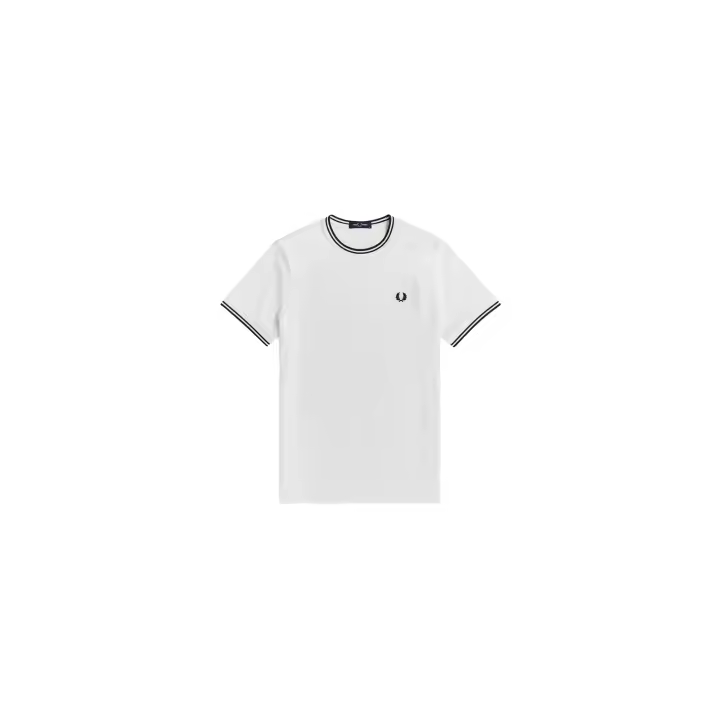 Camiseta con ribete con dos franjas - 1