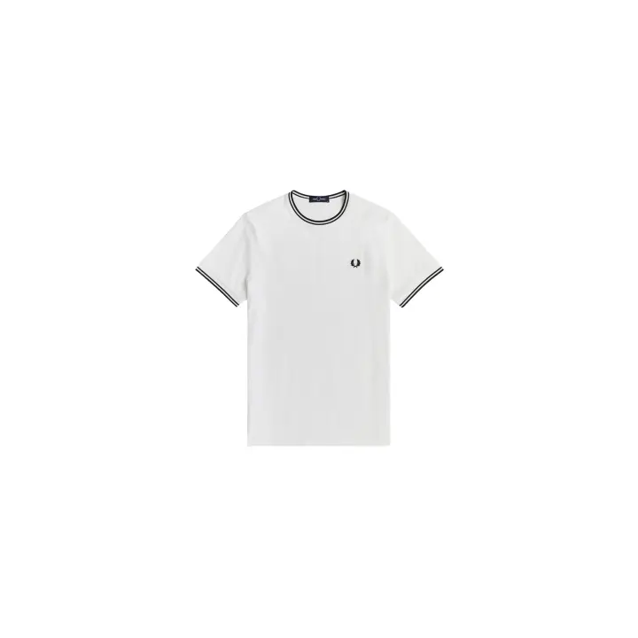 Camiseta con ribete con dos franjas - 1
