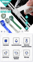 Cinta De Reparación De Silicone Impermeable Autoadhesiva Para Tubos De Agua Y Electrónica Cinta Adhesiva Negra Fuerte Y Auto Sellante - details 0