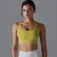 Sujetador deportivo con espalda descubierta para mujer, ropa interior de entrenamiento con hebilla ajustable para correr, Fitness, gimnasio, Bralette acolchado, ropa deportiva - details 19