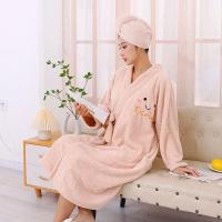 Conjunto De 2 Piezas Toalla De Baño Super Absorbente Para Mujer Con Gorro Para Secar El Cabello Ropa De Baño De Velours De Cangrejo - details 5