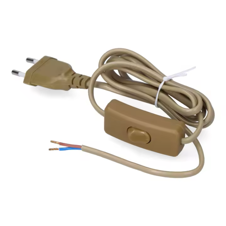 Conexión Eléctrica Interruptor 3A 2x0,75mm 1,5m Dorado EDM - 1