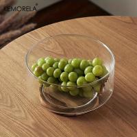 Bol De Frutas De Vidrio Creativo Con Base De Madera Para Ensalada Snacks Popcorn Nueces Contenedor De Almacenamiento Para Hogar Navidad - details 6