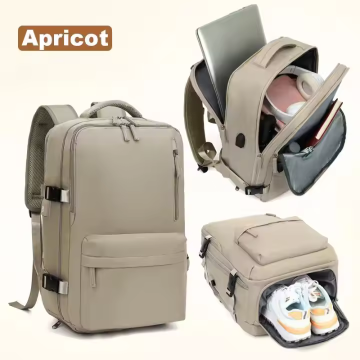 Mochila de viaje para mujer y niña, morral escolar de negocios de 15,6 pulgadas para ordenador portátil con bolsa de zapatos ind - 1