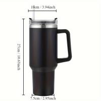 Botella De Agua Aislada De Acero Inoxidable De 40oz Con Mango  De Bebida Para Verano Y Exterior Mantén Frío Con Tapón Y Pajita Mug - details 0