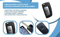Banner - Carcasa mando llave de coche 2 botones compatible con Nissan negro