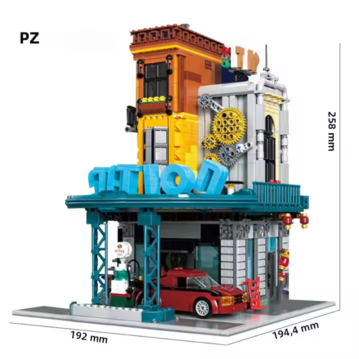 Bloques De Construcción Creativo De Esquina Tienda De Libros Estación De Mantenimiento Modelo Arquitectónico Ciudad Calle Venta Regalo Para Niños Micro Bloques De Construcción Unisex ABS No Electrónicos - 1
