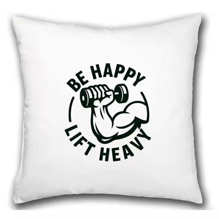MERCHANDMANIA Cojín be happy lift heavy se feliz levanta pesas fuerte hogar comodo cussion - 1