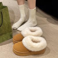 Botas De Invierno Para Mujer 2024 Con Forro De Peluche Corto Botas De Nieve Deportivas Casual Bota De Motociclista De Cuero CANVAS Suela De Goma Tacón Plano - details 2