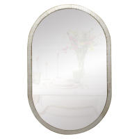 Espejo Ovalado de Pared Fabricado en España - Moldura 2.5 cm - Acabado Artesanal - Color Plata Envejecida - details 0