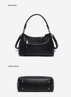 Bolso De Hombro Para Mujer Zency De Cuero Genuino Suave Negro Caqui Beige Gran Capacidad Con Dos Correas Bolso Crossbody - details 11