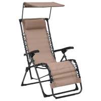 vidaXL Tumbona plegable de textilene taupe en color Taupé/Negro - details 0