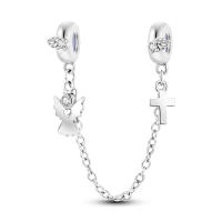 Cadena De Seguridad Platinada De Plata Con Bolas Para Pulsera Original Joyería Hecha a Medida Clip De Estopilla Charm Adecuado Para Joyería - details 51