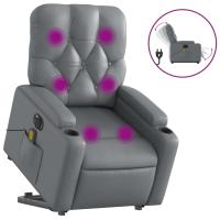 vidaXL Sillón de masaje elevable eléctrico cuero sintético Negro, Crema, Marrón Sillon Dormitorio Sillon Comodos Silla Relax Sillón Sofá - details 1