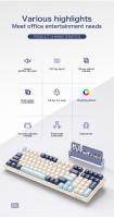 Teclado Mecánico De Juegos Inalámbrico K8 Con Retroiluminación Hot Swappable Bluetooth 2.4G Y Cableado Rojo Lineal Para PS4 PC Win Mac Gamer - details 1