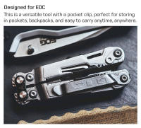 SOG 19 En 1 PowerLitre Tijeras Multifuncionales Plegables EDC Mini Herramientas Portátiles Afilador De Hojas Para Exteriores Y Sobrevivencia PL1001-CP - details 11