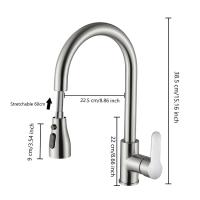 Grifo De Cocina De Niquel Pulido Con Extensión Para Fregadero Montado En La Plataforma Grifo De Agua Caliente Y Fría De Acero Inoxidable Con Cabezal De Rociador Y Control Por Manija Vertical - details 17