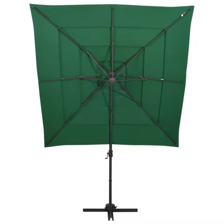 Sombrilla de Jardín 4 nivel Palo de Aluminio verde 250x250 cm - 1