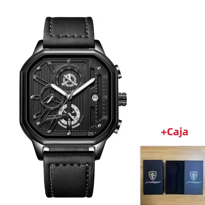 Reloj De Pulsera Deportivo Para Hombre POEDAGAR Lujo Nueva Marca Cuarzo Impermeable Luminoso Cronógrafo Date Con Correa De Acero Inoxidable Estilo Casual - 1