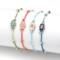 Pulsera De Encanto Ojo De Hamsa De Mano Turca Ajustable Para Hombres Y Mujeres Joyería De Moda Con Cadena Tejida Metálica Unisex - details 0