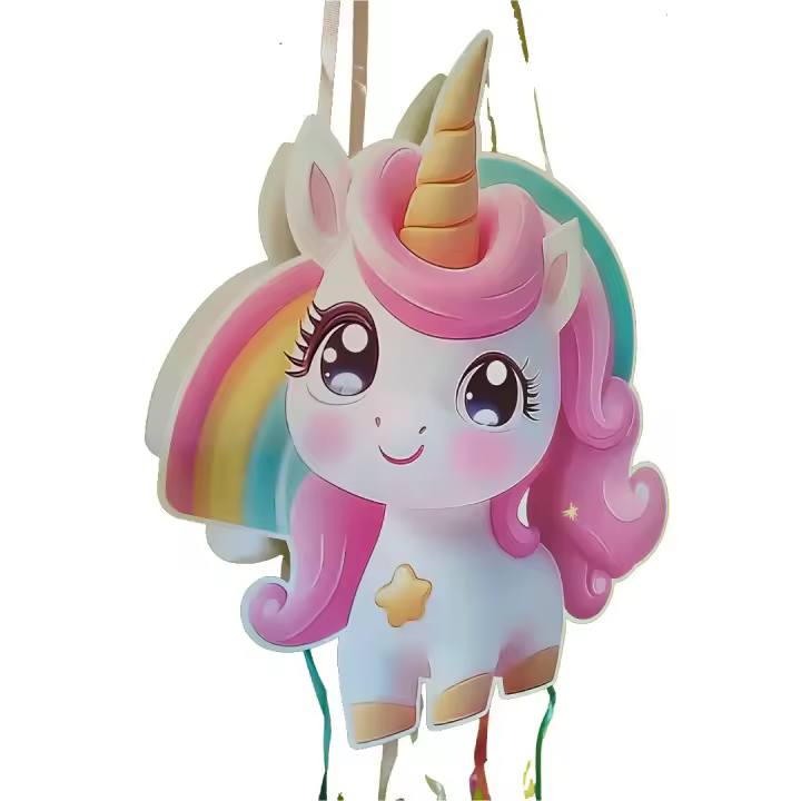 Piñata de unicornio Cumpleaños Grande de 43x49cm - 1