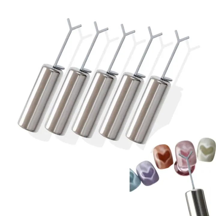 Imán de corazón para esmalte de gel de ojos de gato, juego de 5 herramientas magnéticas para uñas con guía en Y para diseños de corazón y ojos de gato, kit de arte de uñas de alta calidad. - 1