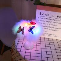 Lámpara De Mesa LED Cálida Pequeña Luz Nocturna Decorativa Para Habitación De Niña Y Novia Lámpara De Lectura Al Lado Del Cama Estilo Nórdico Romántico Con Plumas - details 4