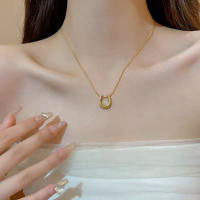 Collar De Mujer ANENJERY 316L Acero Inoxidable En Forma U Simplicidad Clásica Joyería Accesorio De Regalo Para Fiestas - details 3