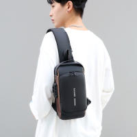 Bolsa De Pecho Para Hombre Antirrobo Casual Deportiva Pequeña Bandolera Motociclista Trendy Material Oxford Cierre De Cremallera - details 7