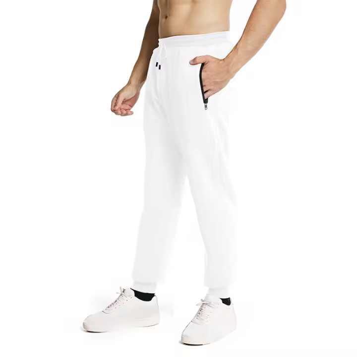 Nuevos Pantalones Deportivos Para Hombre Con Bolsillos Y Cierre De Cremallera Lado Joggers Elasticidad Cintura Estilo Casual Fitness Gym - 1