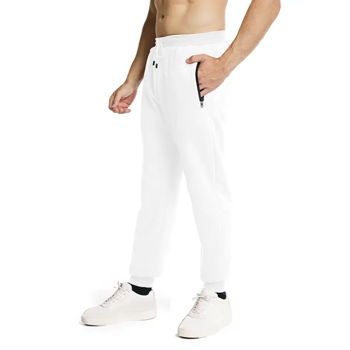 Nuevos Pantalones Deportivos Para Hombre Con Bolsillos Y Cierre De Cremallera Lado Joggers Elasticidad Cintura Estilo Casual Fitness Gym - 1