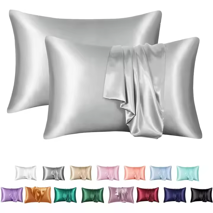 Funda Almohada Seda Sintética Azul Cielo 50 * 66 Cm - 1