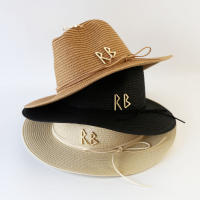 Sombrero De Paja Para Mujer Y Hombres Moda Verano 2025 Sombrero De Playa Casual Sombreros De Paja Con Visera Estilo Panama Protección Solar - details 0