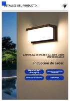 Luz De Pared LED Impermeable 15W Con Sensor De Radar Para Exteriores Y Dormitorios Sala De Estar Porches Jardines Luz Decorativa Moderna - details 0
