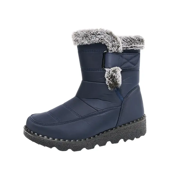 Botas De Invierno Para Mujer UGG De Alta Calidad Zapatos De Moda Con Tacón Bajo Material De Suela De Goma Talla Verdadera - 1