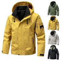 Chaqueta Impermeable Para Hombres Capucha Zip up Suave Para Exteriores Verde Azul Negro Ligera Para Primavera Y Otoño Ropa De Camping Y Senderismo - details 0
