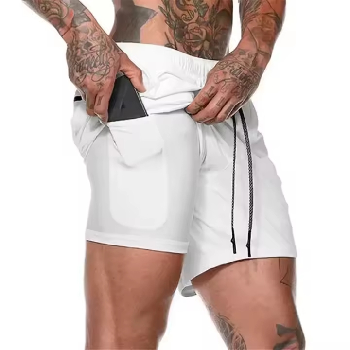 Nuevos Shorts De Playa Para Hombres Entrenamiento De Fitness Verano 2 En 1 Secado Rápido Gimnasio Correr Deporte Al Aire Libre Pantalones Cortos De Deporte Para Hombres - 1