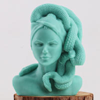 Molde De Silicona Para Vela Medusa Serpiente Mujer 3D Regalo Decorativo Abstracto Para Hacer Cera Aromaterapia Gypsum Y Resina - details 1