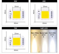 Chip LED COB Para Farol De Inundación Y Spot Luz De Iluminación DIY 10W 20W 30W 50W 60W 70V 110V 220V Sin Conducto Luz Fría/Cálida - details 2