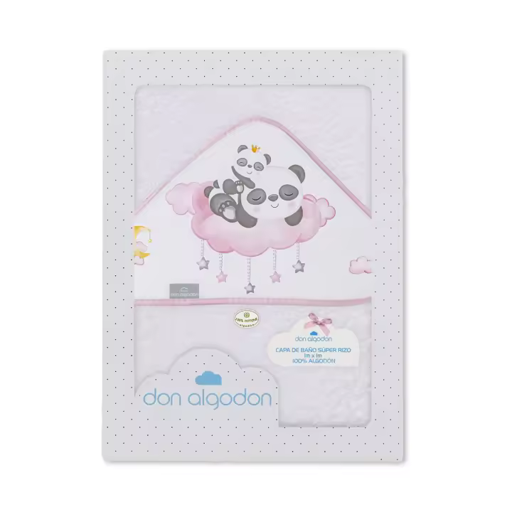 Don Algodón Capa de baño toalla de ducha | toalla con capucha | toalla bebe | toalla de bambú | dos colores azul y rosa - 1