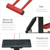 HOMCOM Caballete Elevador Universal Ajustable para Moto tipo Soporte de Motocross para Aparcar o Reparar Amortiguamiento Carga 150kg Acero - details 5