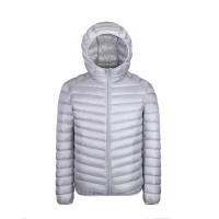 Chaqueta De Pollo Blanca 90% Para Hombres Super Ligera Con Capucha Chaqueta Térmica Casual Cierre De Cremallera Largo Regular - details 7
