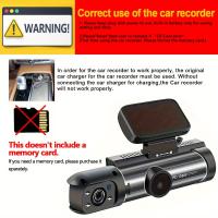 Cámara dual, 1080P delantera y 720P interior, conector de coche de 5V, batería de polímero de litio recargable, montaje adhesivo, compatible con PC, posición de conducción universal - No incluye tarjeta SD - details 0