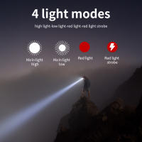 BORUiT Mini Linterna De Corbata LED Con Luz Roja Y Pilas AAA Cuatro Modos Impermeable Para Camping Búsqueda Flashlight - details 2