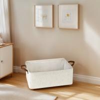 MEJORADA Cesta de Almacenamiento Plegable de Lino con Marco de Acero – Organizador de Gran Capacidad con Asas – Ideal para Armarios y Ropa - details 5
