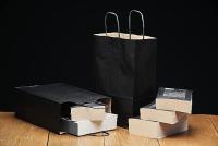 Zirizon- Bolsas Papel Kraft con Asas Retorcidas para Regalo y Compras -NEGRO - details 1