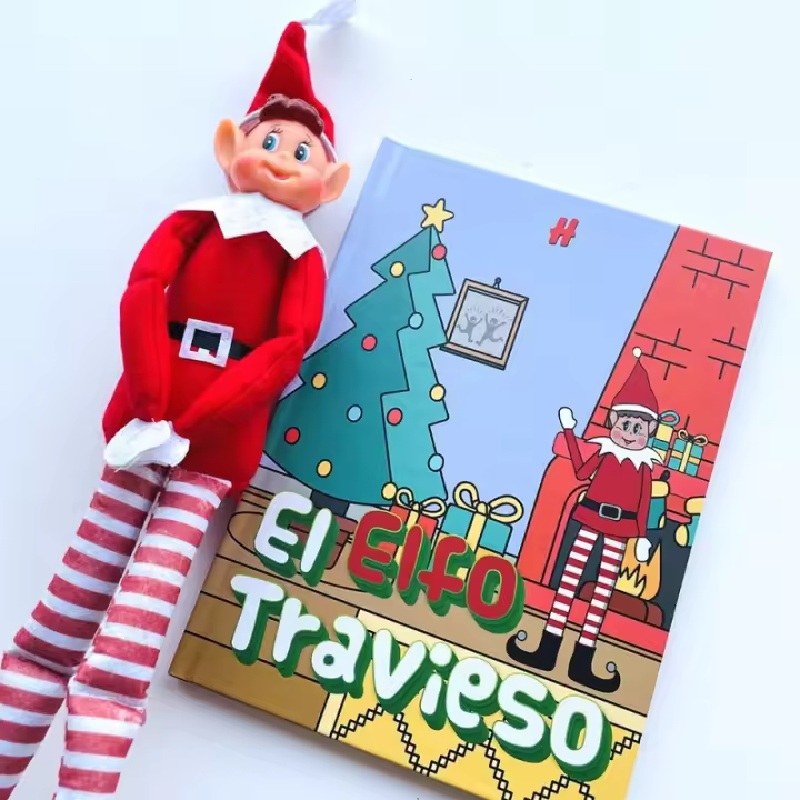 Pack Libro y muñeco El Elfo travieso de navidad Papa noel duende conoce sus travesuras - 1