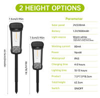 Luces Solares Para Camino Exterior Impermeables Decorativas Para Jardín Paisaje Con Bombilla E27 Para Paseo Acera Césped Patio Luz Solar LED De Estilo Art Decó Protección IP65 - details 2